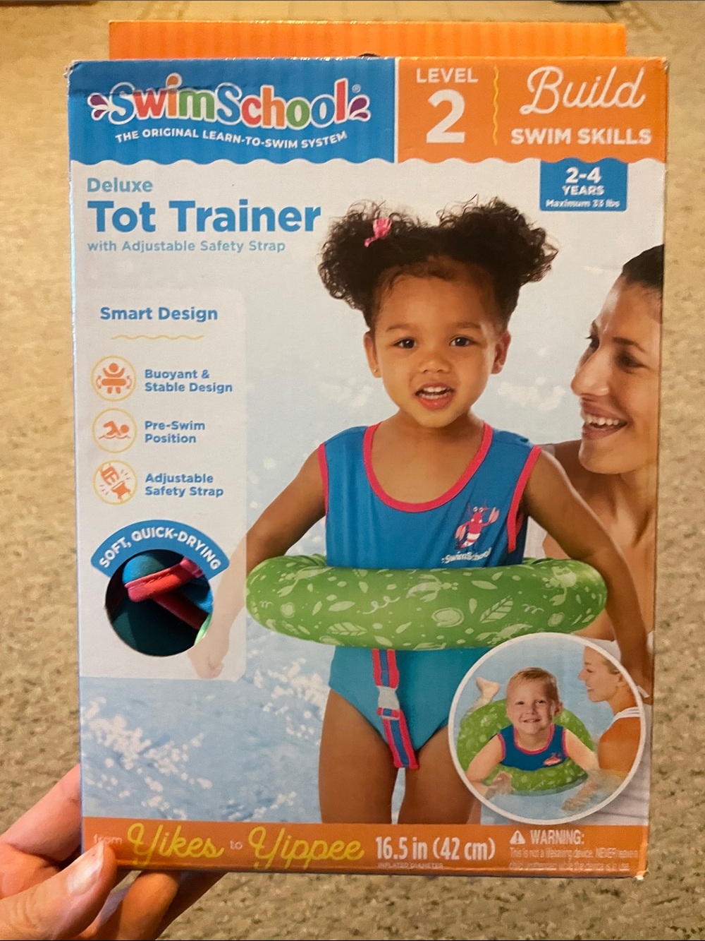 SwimSchool Deluxe Tot Trainer - Blue with Green Float (Kids Swim)